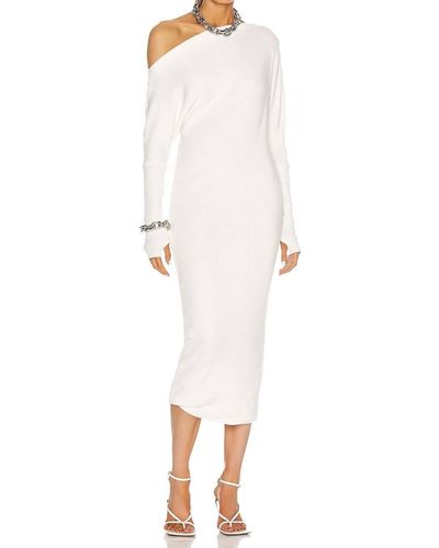 Enza Costa Sweater Knit Slouch Dress - White