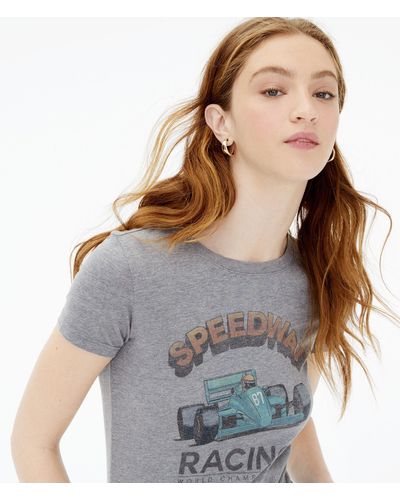Aéropostale Speedway Racing Graphic Tee - Gray