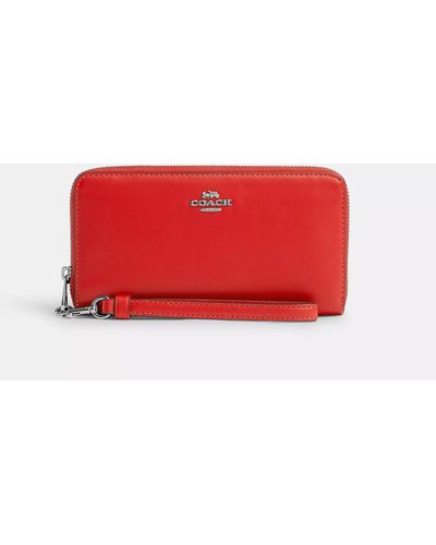 COACH Long Zip Around Wallet - Red