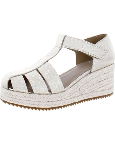 Eileen Fisher Tilly Metallic Crinkle Wedge Sandals