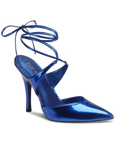 BarIII Candace Lace-up Pointed Toe Pumps - Blue