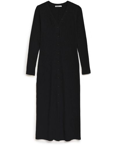 Stateside Luxe Thermal Cardigan Dress - Black