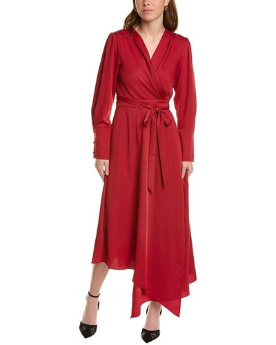 BCBGMAXAZRIA Midi Wrap Dress - Red