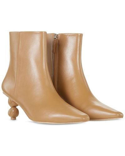 Cult Gaia Daylee Leather Pointed Toe Booties - Natural
