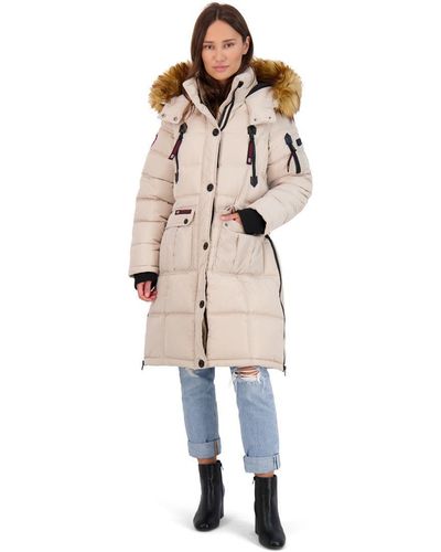 canada weather gear Faux Fur Heavyweight Puffer Coat - White