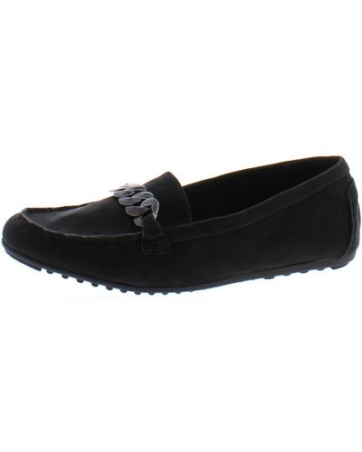 Easy Street Darice Suede Chain Moccasins - Black