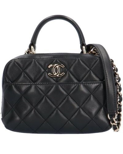 Chanel Coco Handle Leather Shopper Bag (pre-owned) - Black