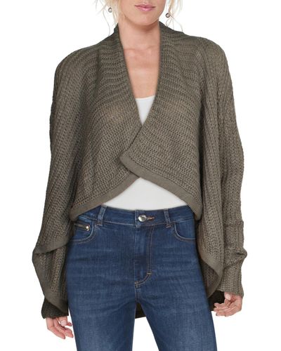 BB Dakota Knit Open Front Cardigan Sweater - Gray