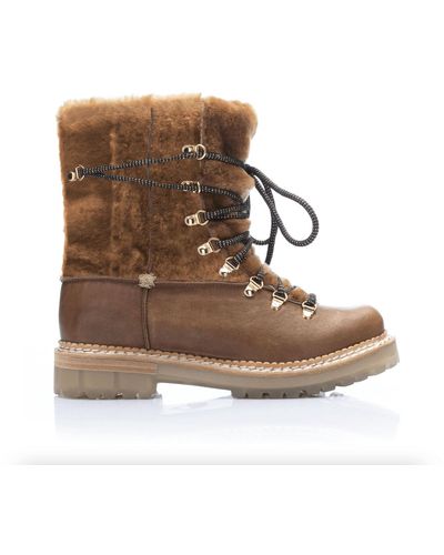 Montelliana Giada Shearling Lined Boots - Brown