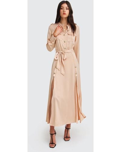 Belle & Bloom Lover To Lover Maxi Shirt Dress - Natural