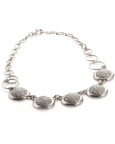 Gurhan Platinum And Diamond Pave Necklace - Metallic