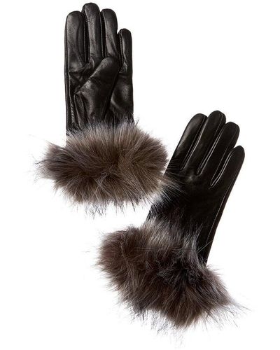 Surell Full Skin Leather Gloves - Black