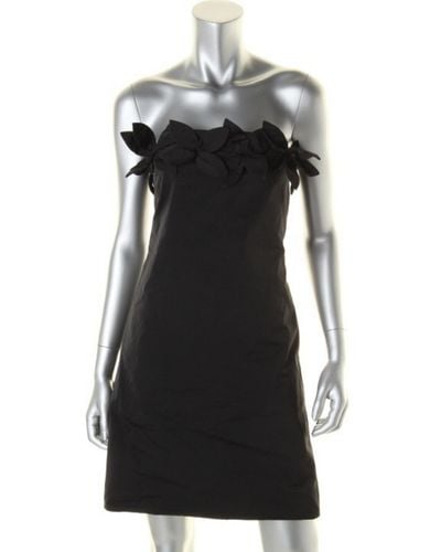 DKNY Strapless Flower Detail Cocktail Dress - Black