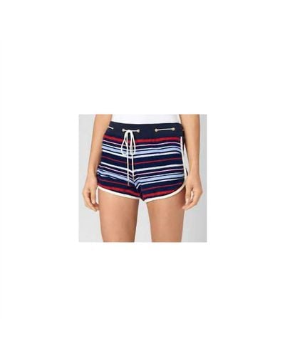 Juicy Couture Micro Terry Striped Shorts - Blue