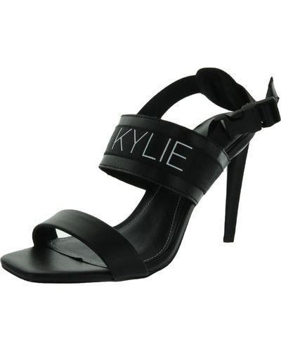Kendall + Kylie Maddis-sandal Satin Open Toe Slingback Heels - Black