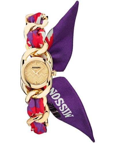Missoni Gioiello Gold Watch Mwsl01222 Stainless Steel - Purple