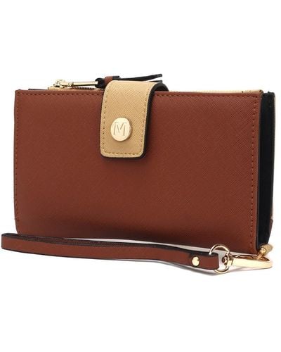 MKF Collection by Mia K Mkf Collection Solene Vegan Leather Wristlet Wallet By Mia K - Brown