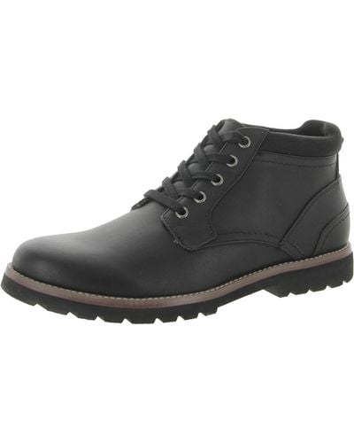 Dr. Scholls Logan Faux Leather Lace-up Ankle Boots - Black