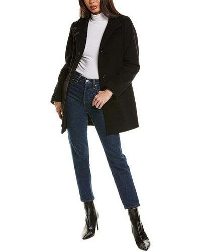 Cinzia Rocca Short Wool & Cashmere-blend Coat - Black