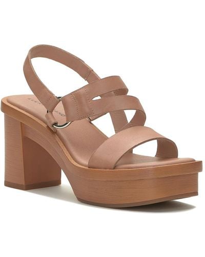 Lucky Brand Marselina Leather Strappy Heels - Pink