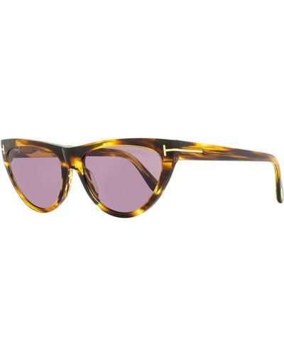 Tom Ford Cat Eye Sunglasses Tf990 Amber-02 55y Honey Havana 56mm - Black