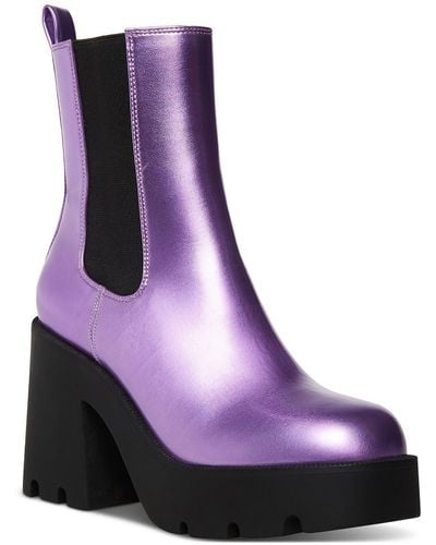 Madden Girl Tippah Faux Leather Platform Mid-calf Boots - Purple
