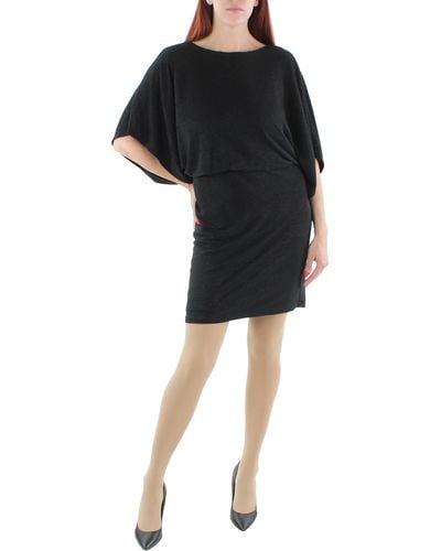 Jessica Howard Textured Striped Mini Dress - Black