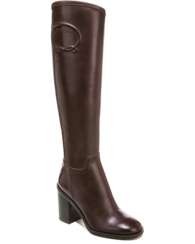 Franco Sarto Rivettall Leather Casual Knee-high Boots - Brown