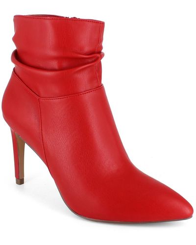 Xoxo Taylor Solid Slouchy Booties - Red