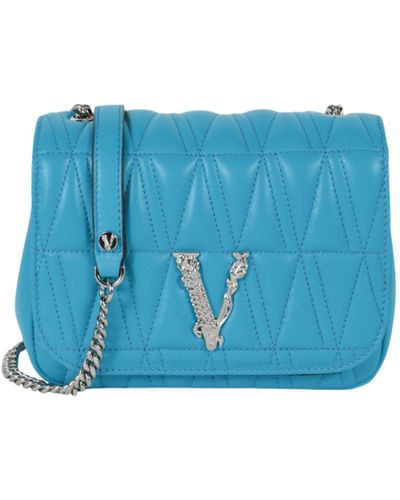Versace Virtus Quilted Evening Bag - Blue
