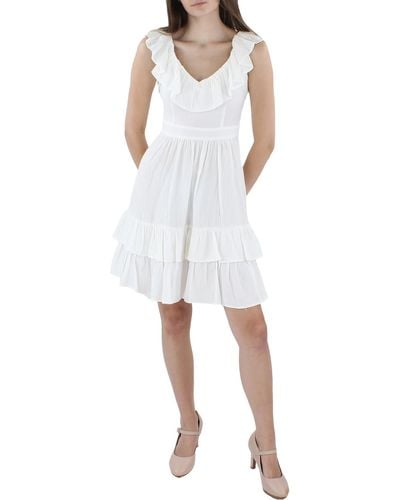 Calvin Klein A-line Ruffle Mini Dress - White