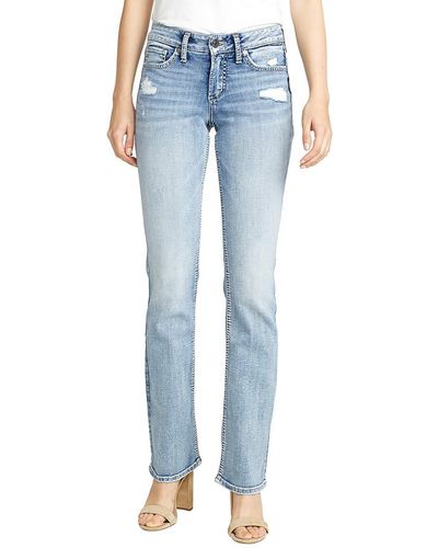 Silver Jeans Co. Suki Mid-rise Slim Bootcut Jeans - Blue