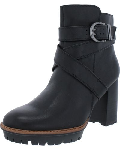 Naturalizer Lyra Leather Ankle Booties - Black