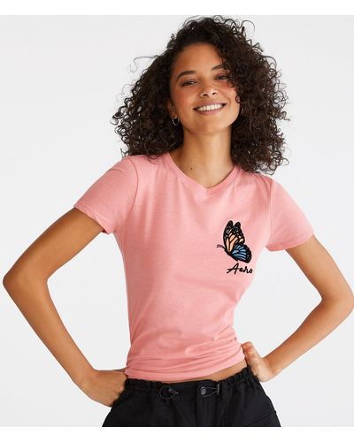Aéropostale Aero Butterfly Graphic Tee - Blue