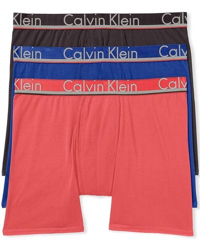 Calvin Klein 3 Underwear Comfort Microfiber Boxer Briefs - Blue
