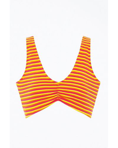 Montce Kim Ruched Variation Bikini Top - Orange