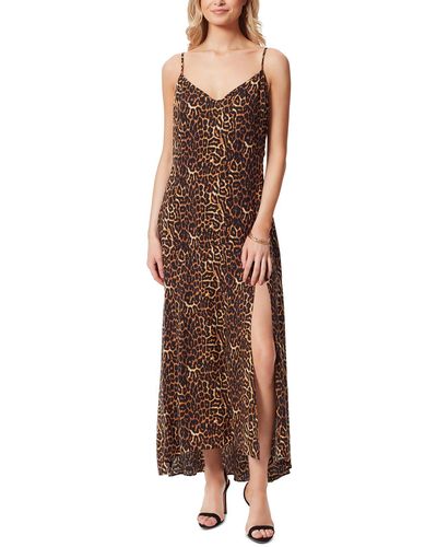 Jessica Simpson Animal Print Party Slip Dress - Brown