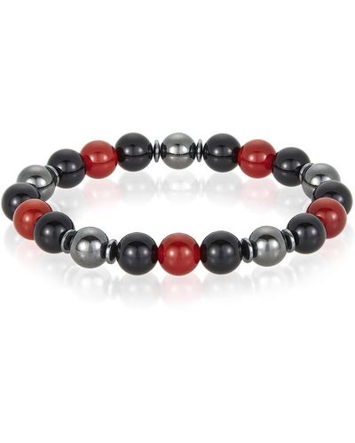 Crucible Jewelry Crucible Los Angeles 10mm Bead Stretch Bracelet Featuring Agate - Red