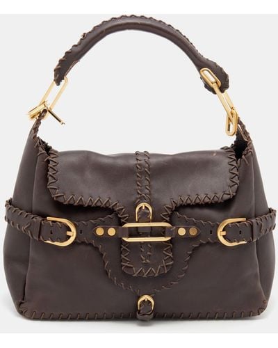 Jimmy Choo Leather Tulita Shoulder Bag - Brown