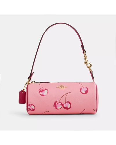 COACH Nolita Barrel Bag With Cherry Print - Pink