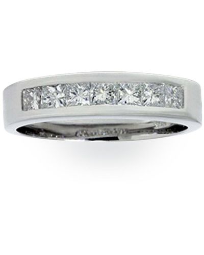 Pompeii3 1 1/2ct Princess Cut Real Diamond Wedding 14k Ring - Metallic