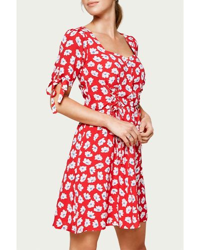 Sugarlips Good Grace Floral-print Modal-blend Mini Dress - Red