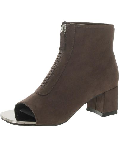 Bellini Jaded Faux Suede Metallic Ankle Boots - Brown