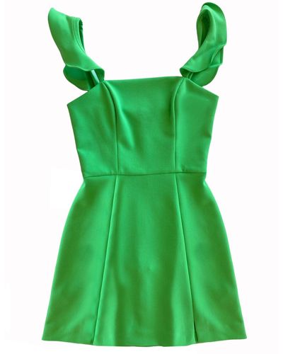 French Connection Whisper Ruffle Strap Mini Dress - Green