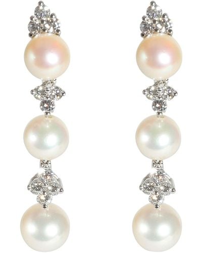 Tiffany & Co. Aria Pearl Earrings With Jackets - White