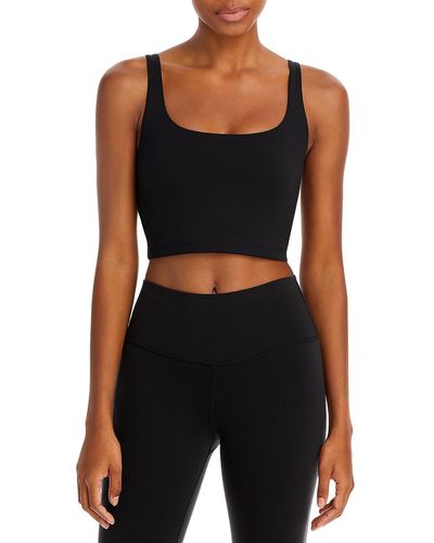 All Access Tempo Cropped Workout Sports Bra - Black