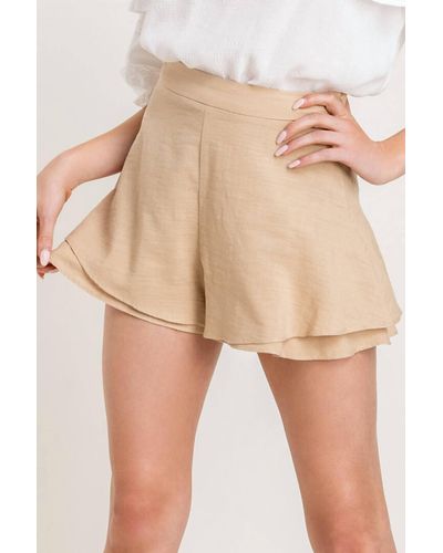 Lush Emilia Ruffle Shorts - Natural