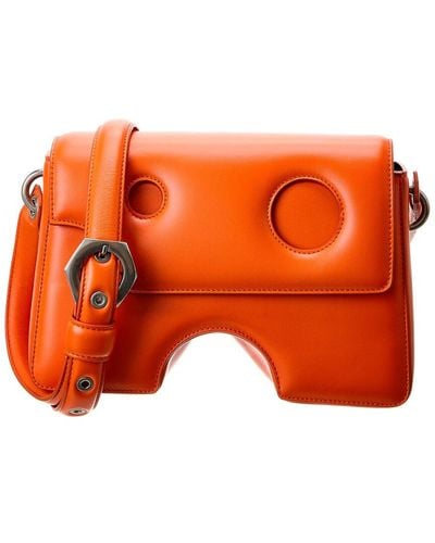 Off-White c/o Virgil Abloh Burrow Leather Shoulder Bag (authentic Pre-owned) - Orange