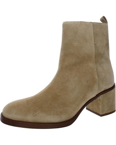 Vince Camuto Zeorsh Leather Round Toe Ankle Boots - Natural