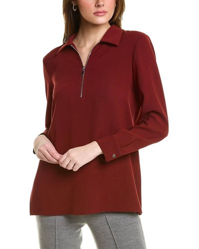Lafayette 148 New York Cooper Blouse - Red
